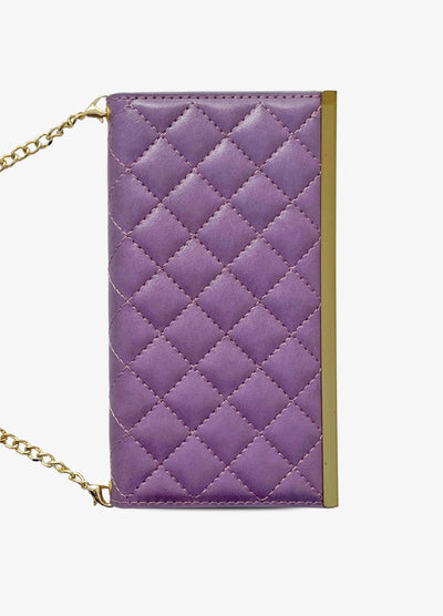 2-in-1 Quilted Wallet Case in Purple