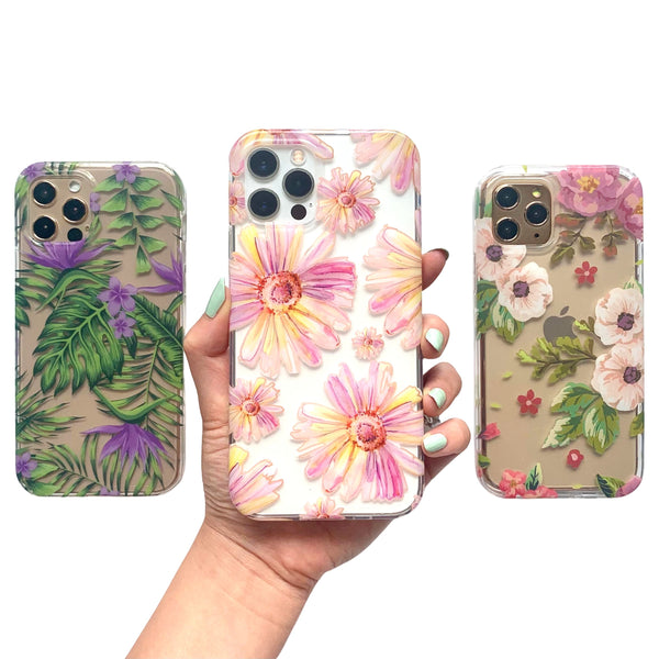 Cartoon Daisy Charm Clear Phone Case - Mahalo Cases