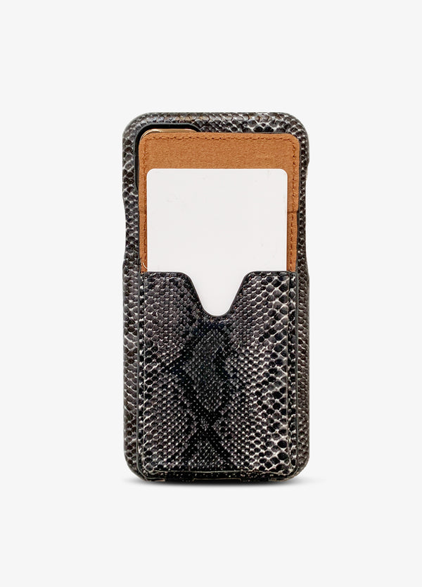 2-in-1 RFID Crossbody Wallet Phone Case in Gray Snakeskin - Mahalo Cases