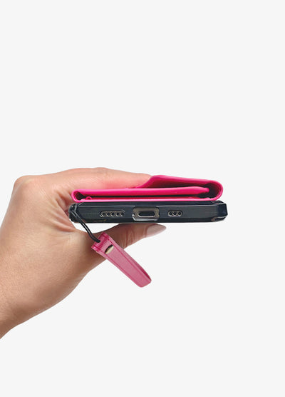 Folded Mirror Card Wallet Case in Pink