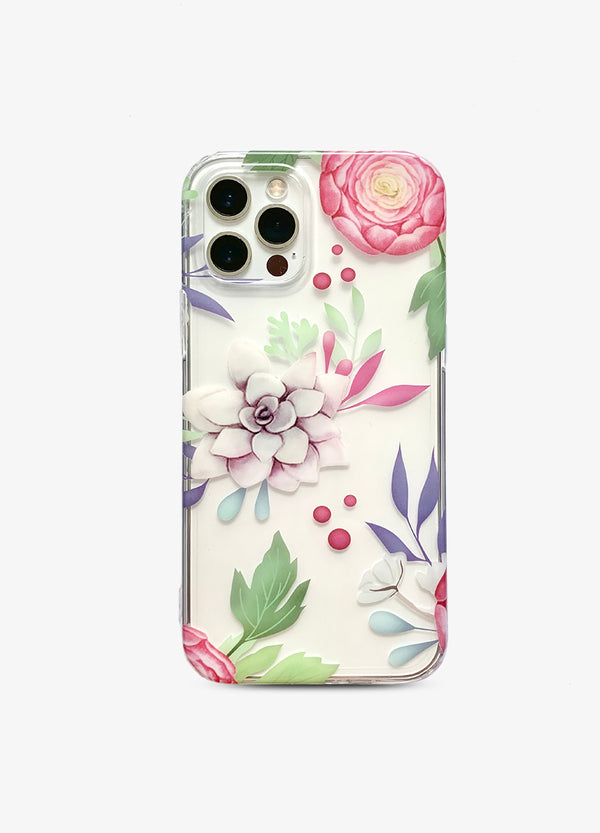 Rose Charm Clear Phone Case - Mahalo Cases