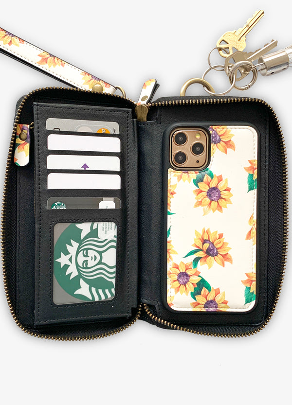 2-in-1 RFID Crossbody Wallet Phone Case in Black - Mahalo Cases