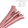 2-in-1 Pink Tassel Keychain Charging Cable