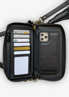 2-in-1 RFID Crossbody Wallet Phone Case in Black