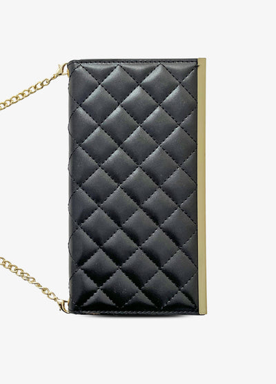 2-in-1 Quilted Wallet Case in Black