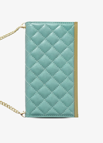 2-in-1 Quilted Wallet Case in Mint