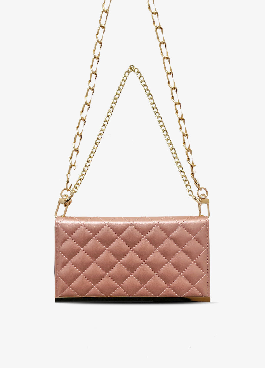 mahalocases 2-in-1 Quilted Wallet Case in Rose Gold
