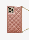 2-in-1 Quilted Wallet Case in Rose Gold