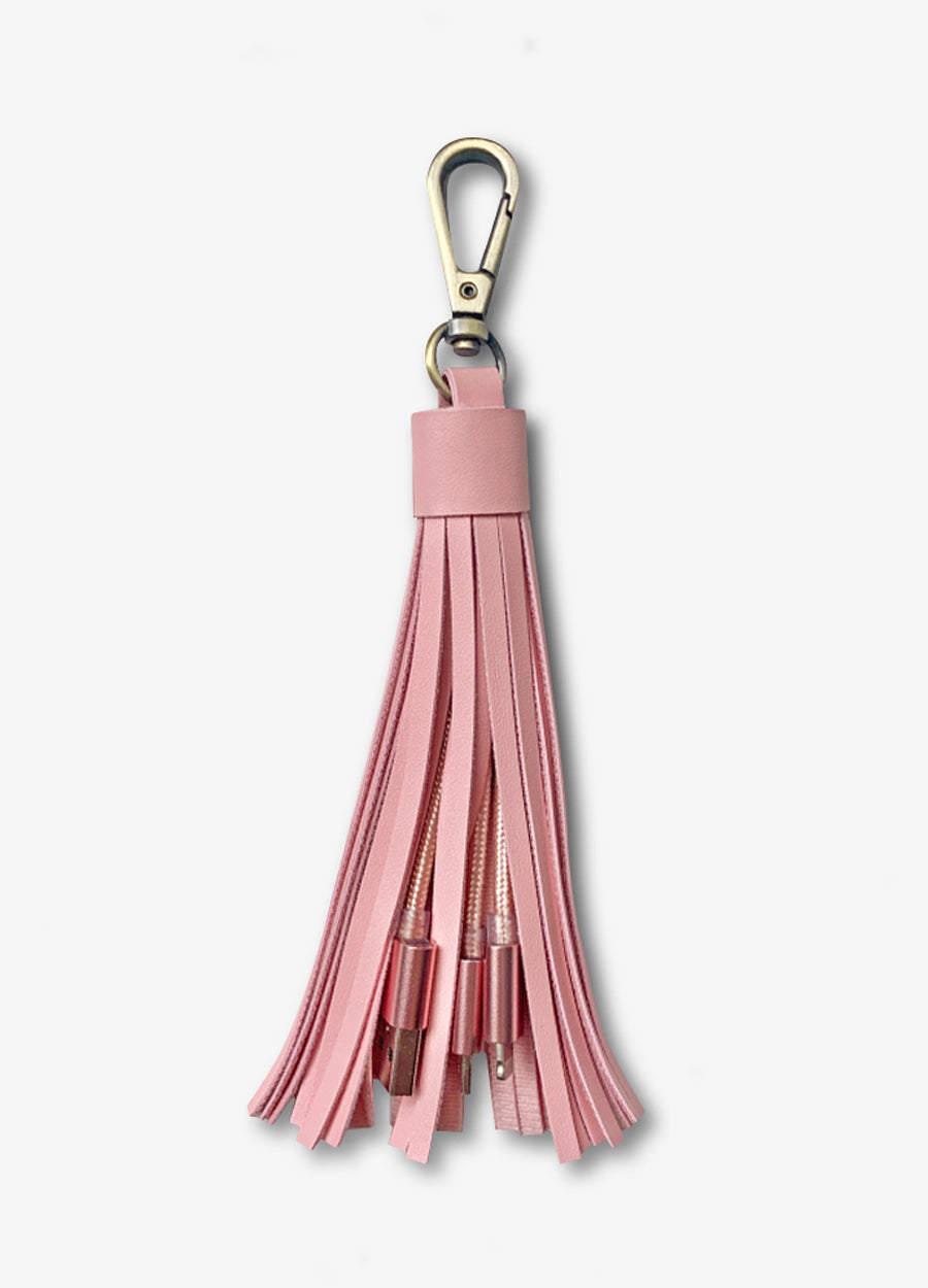 Keychain Cases Cable - 2-in-1 Pink Charging Mahalo Tassel