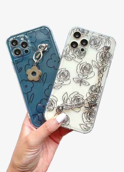 Rose Charm Clear Phone Case - Mahalo Cases