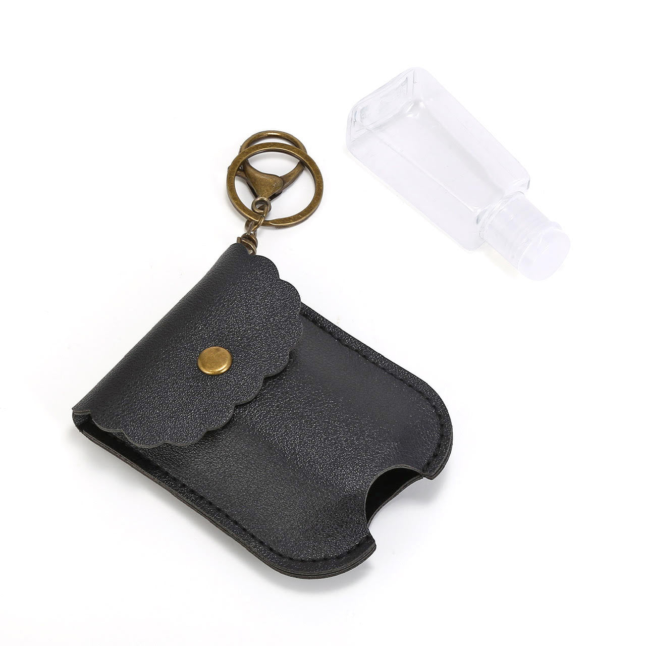 Leatherette Hand Sanitizer Clip & Keychain, Scalloped Grey – Bubble Belly  moms | babies | kids