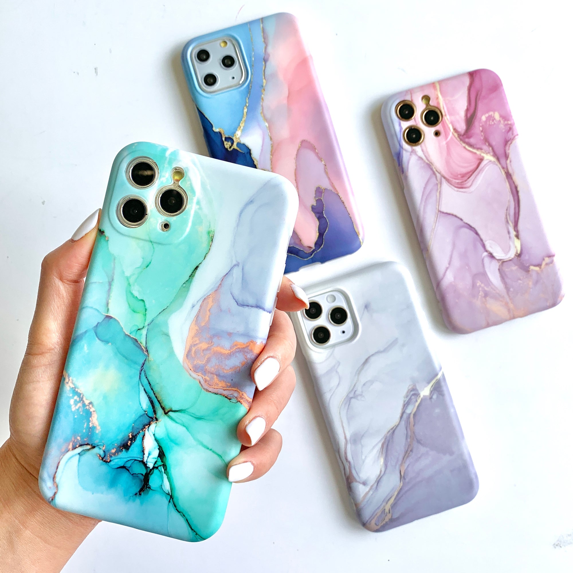 Purple Matte Swirl Marble Phone Case Mahalo Cases