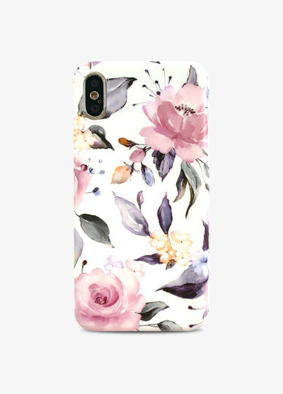 White Pastel Blooms Phone Case