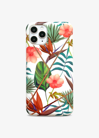 Tropical Floral Metallic Geo Phone Case