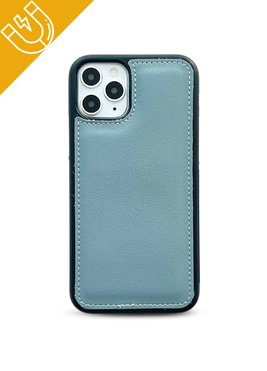 Blue Leather Smartphone Pouch, Leather Case for iPhone, Blue Leather Crossbody for Smartphone, Blue Leather Purse, Blue Leather Shoulder Bag