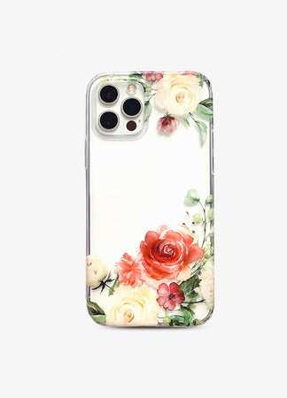 Rose Charm Clear Phone Case - Mahalo Cases