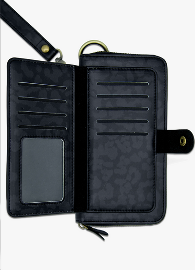 Ultimate Wristlet Phone Case in Black Leopard
