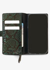 Snake Print Zip Wallet Case in Green