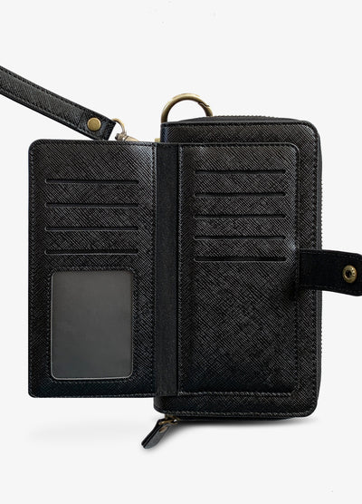 The Luxe Ultimate Wristlet Phone Case in Black