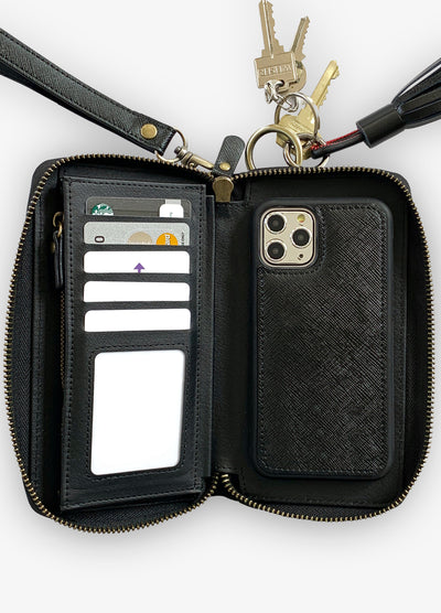 Black Quilted Box Card Phone Case - Mahalo Cases