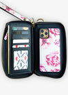 Ultimate Wristlet Phone Case in Pink Peonies