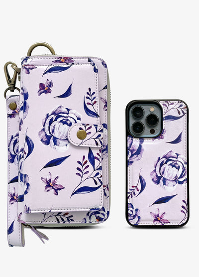 Ultimate Wristlet Phone Case in Purple Floral