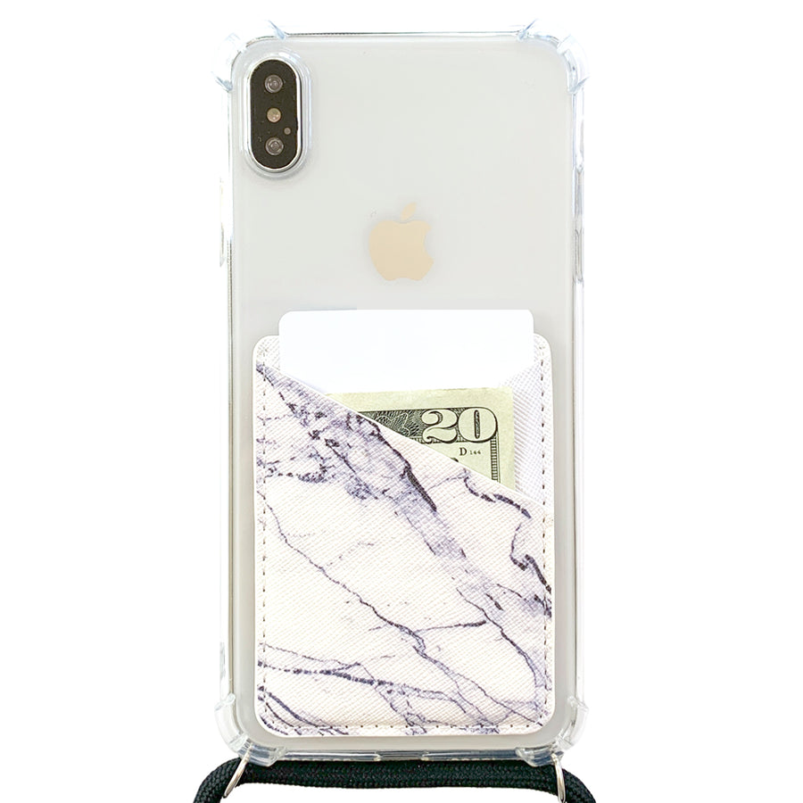 Card Pocket in White Marble